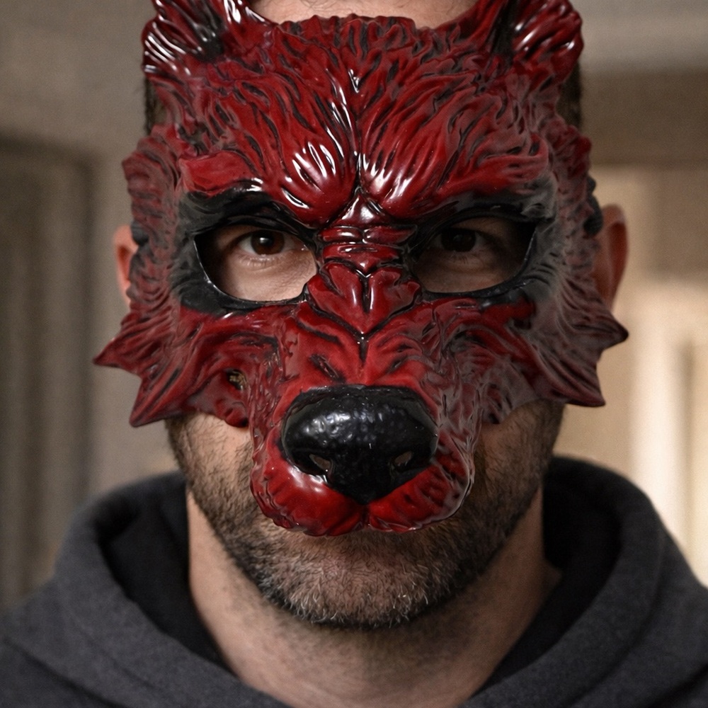 🧚🏻‍♀️ Red Wolf Cosplay Mask Costume Prop Werewolf Fantasy